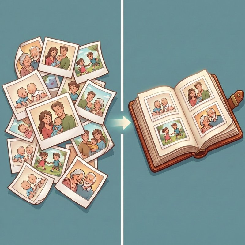 PhotoHelp organizes messy photos into a clean album